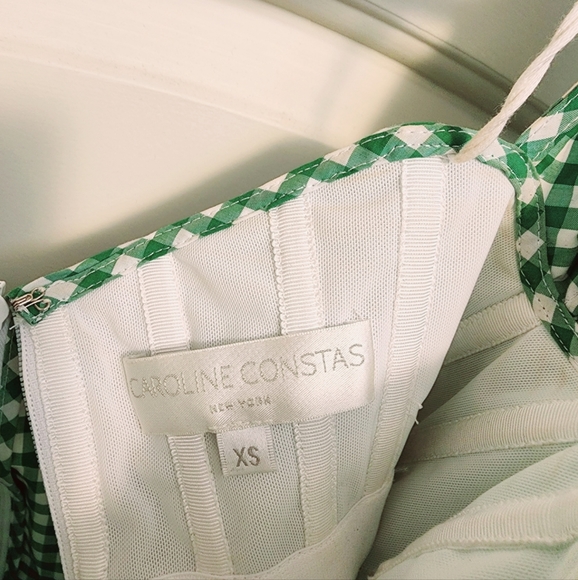 CAROLINE CONSTAS Off shoulder Gingham print top - Picture 2 of 5